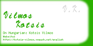 vilmos kotsis business card